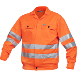 Chaqueta  Basic naranja a v con cintas reflectantes