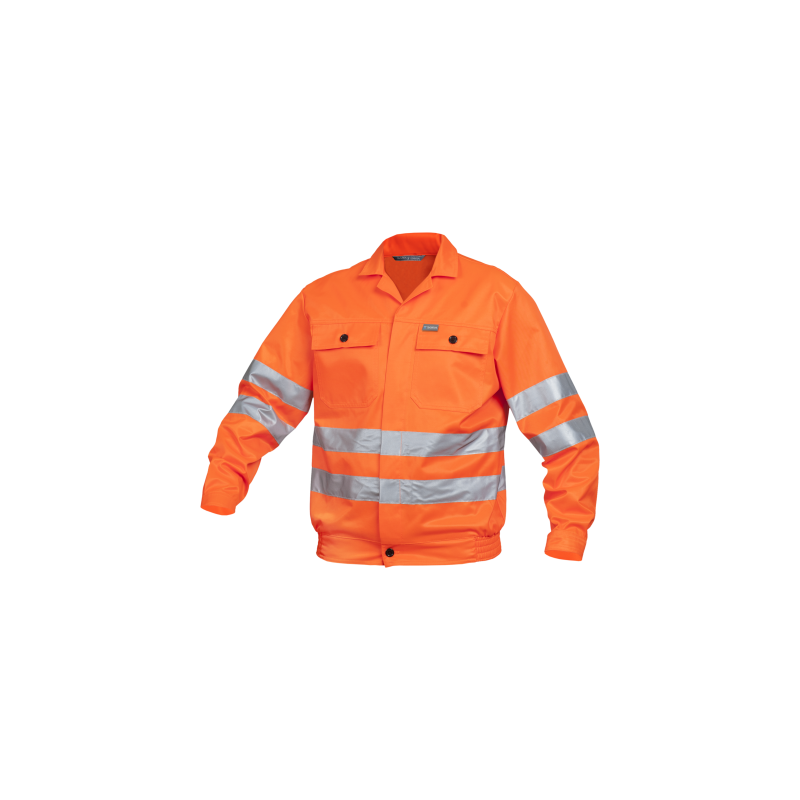 Chaqueta  Basic naranja a v con cintas reflectantes