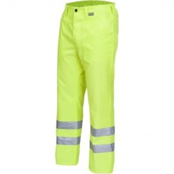 Pantalon Basic amarillo a v con cintas reflectantes