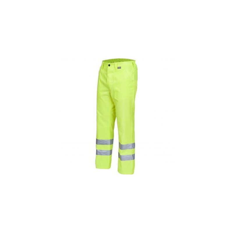 Pantalon Basic amarillo a v con cintas reflectantes