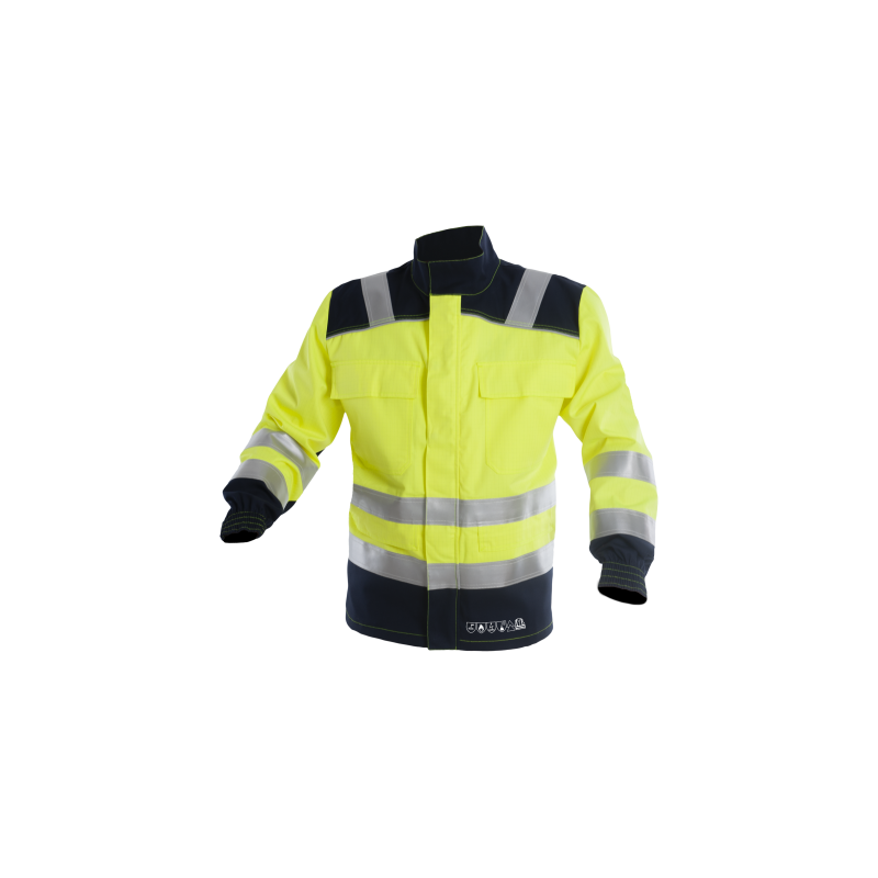 Chaqueta Multipro 6 en 1 reflectante, anti-estático, ignifugo, retardante de llama, arco eléctrico, químico