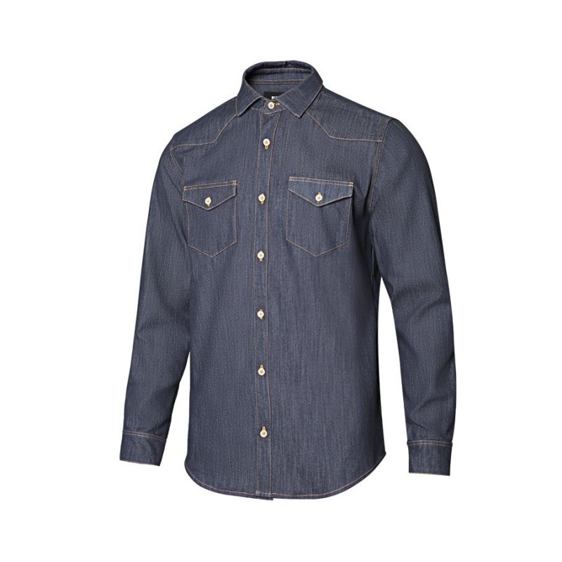 Camisa denim stretch manga larga hombre serie 405006s